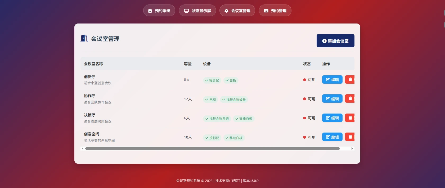 极简网页版会议室预约系统:告别抢会议室大战,一键搞定预约管理!